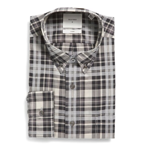 BILLY REID Other - BILLY REID Grey/black Melange Textural Plaid Shirt